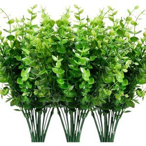 9 Bundles Fake Plants Artificial Boxwood Greenery 63 Stems Fade Resistant Faux